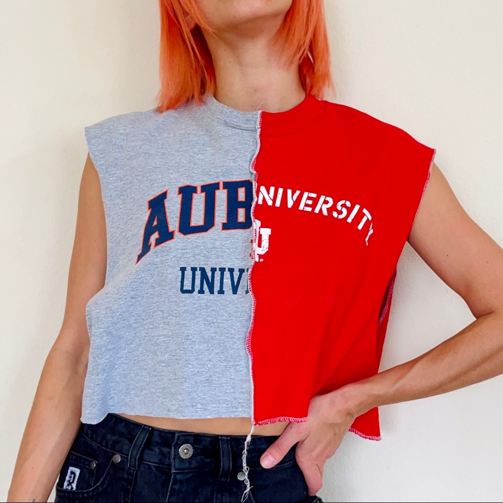 Multi-Uni Exposed Serge Crop Top